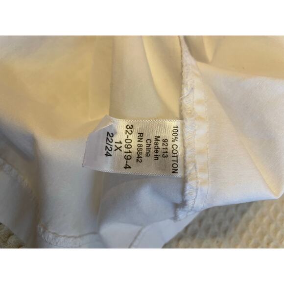 Woman Within Minimalist White Draw String Waist Zip & Snap Closure Vest 1X - Picture 8 of 12